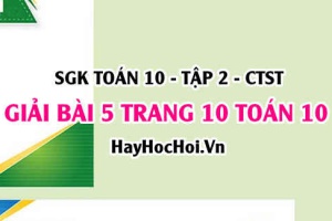 Giải bài 5 trang 10 Toán 10 Tập 2 SGK Chân trời sáng tạo